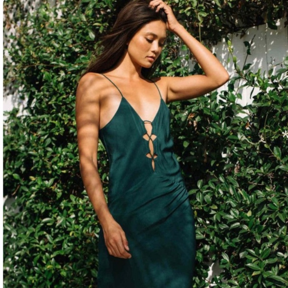 ACACIA Brawa Lace-up Maxi Dress in Sky Blue P/XS